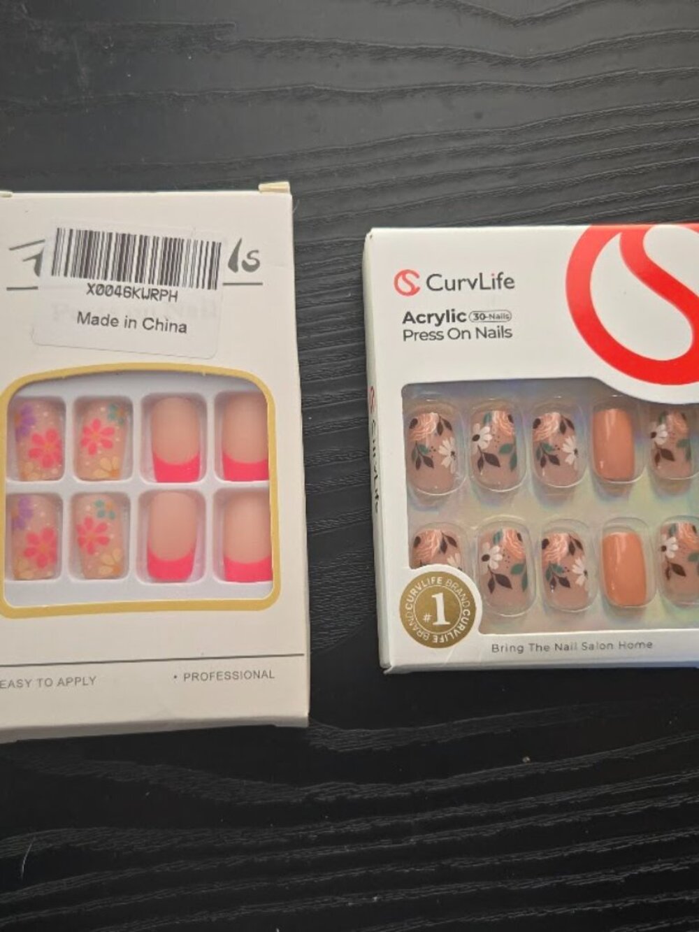 New 2 boxes of press on nails floral print and solids